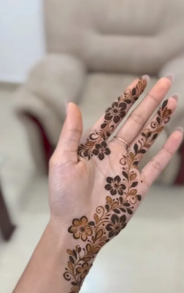 Aesthetic Arabic Front Hand Mehndi Design (32)