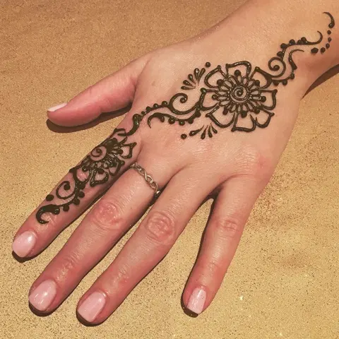 aesthetic arabic finger mehndi design
