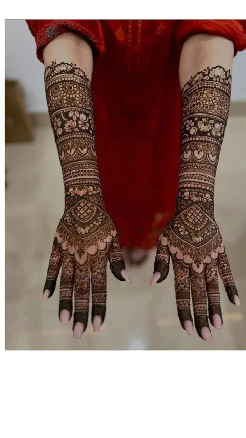 bridal indian heart full hand mehndi design
