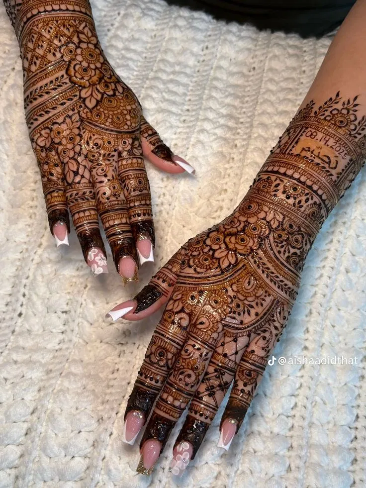Bridal Back Hand Mehndi Design with Jaal (3)
