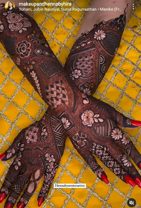 bridal jaal arm mehndi design