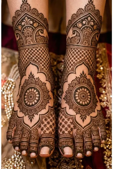 bridal stylish back hand mehndi design