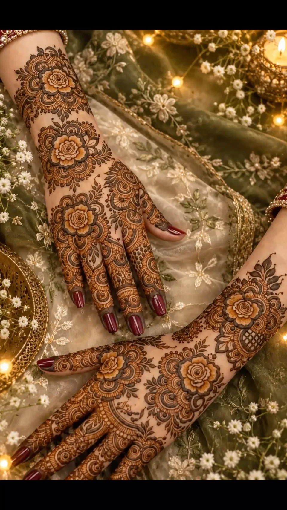 Aesthetic Royal Back Hand Mehndi Design (17)