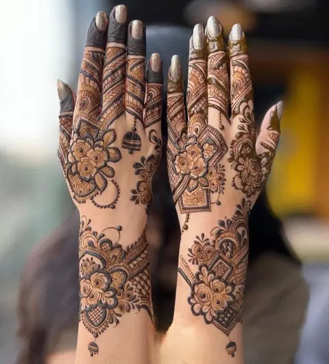 arabic bridal back hand mehndi design
