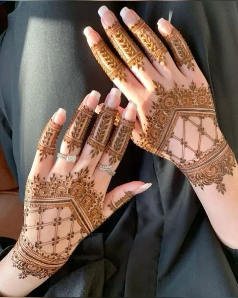 aesthetic royal jaal arm mehndi design