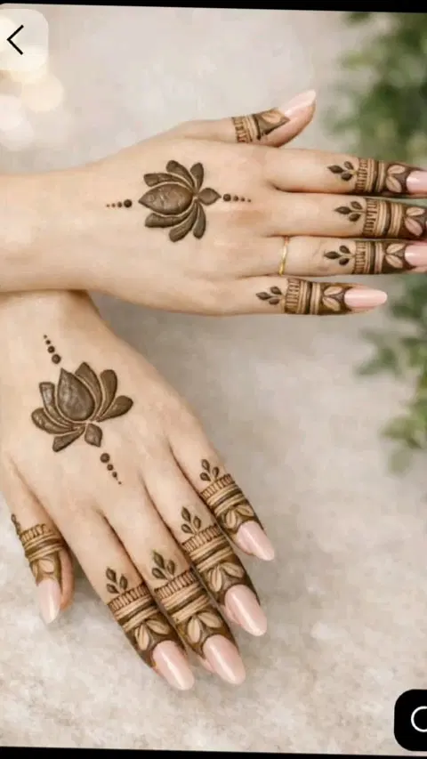 minimal simple flower back hand mehndi design