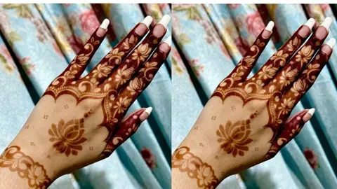 arabic minimal flower back hand mehndi design