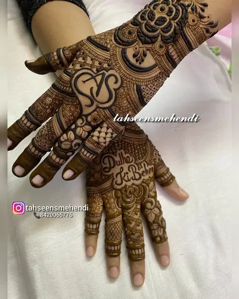 bridal dubai figure back hand mehndi design