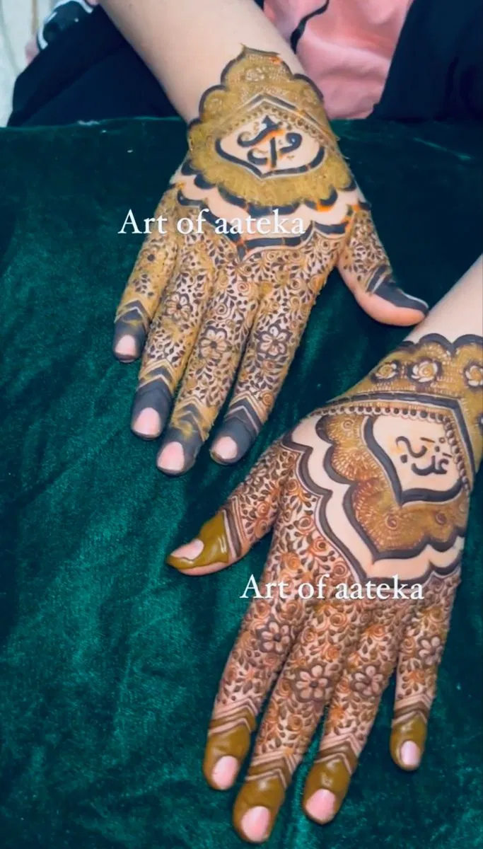 Bridal Front Hand Mehndi Design with Hidden Name (2)