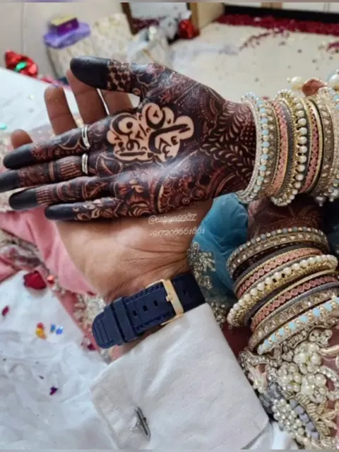 stylish deity wrist mehndi design