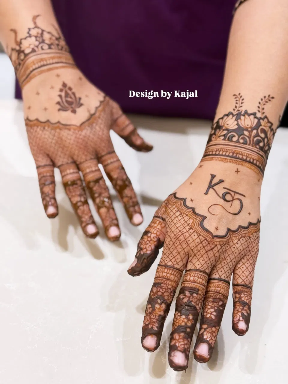 Bridal Simple Wrist Mehndi Design with Gol Tikki and Figures