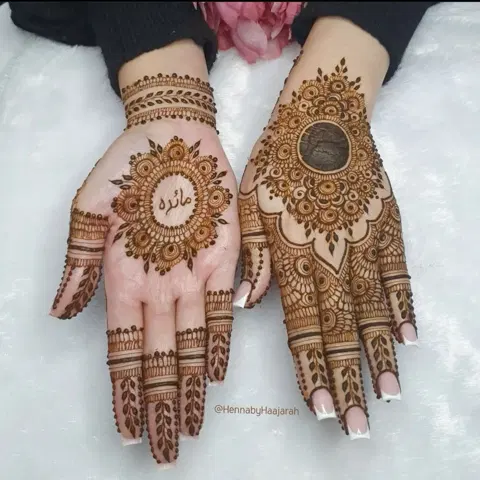 bridal simple circle mehndi design