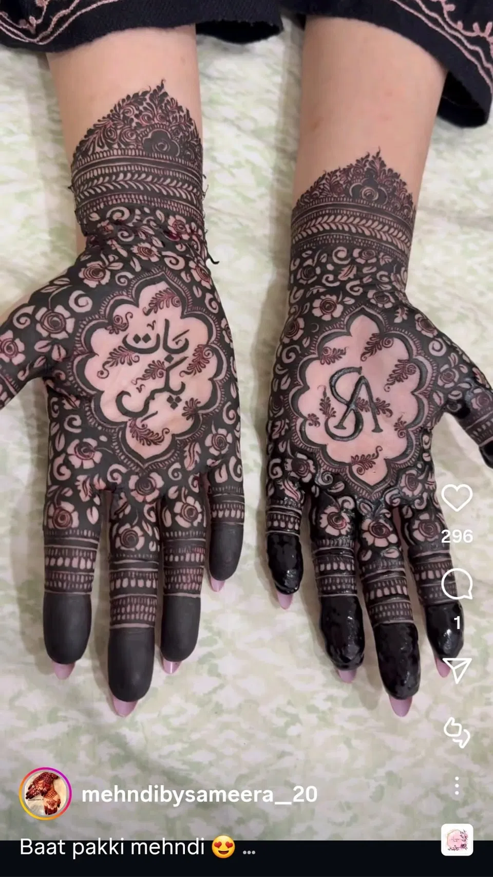 Arabic Bridal Front Hand Mehndi Design with Gol Tikki, Figures and Flowers for Engagement (6)