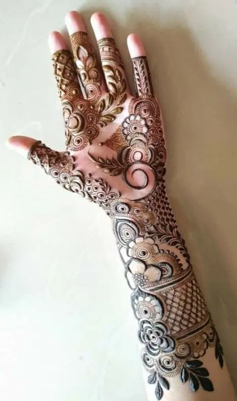 arabic indian front hand mehndi design