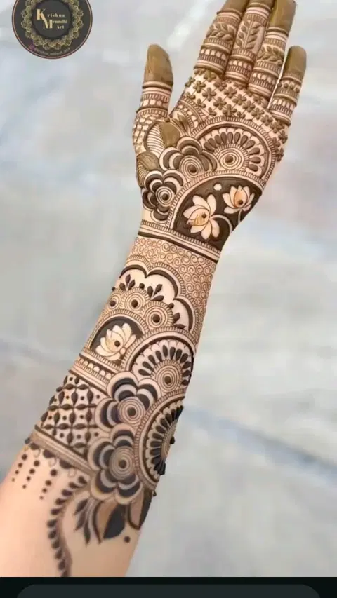 arabic bridal front hand mehndi design