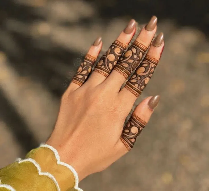 Easy Aesthetic Royal Back Hand Mehndi Design with Jaal