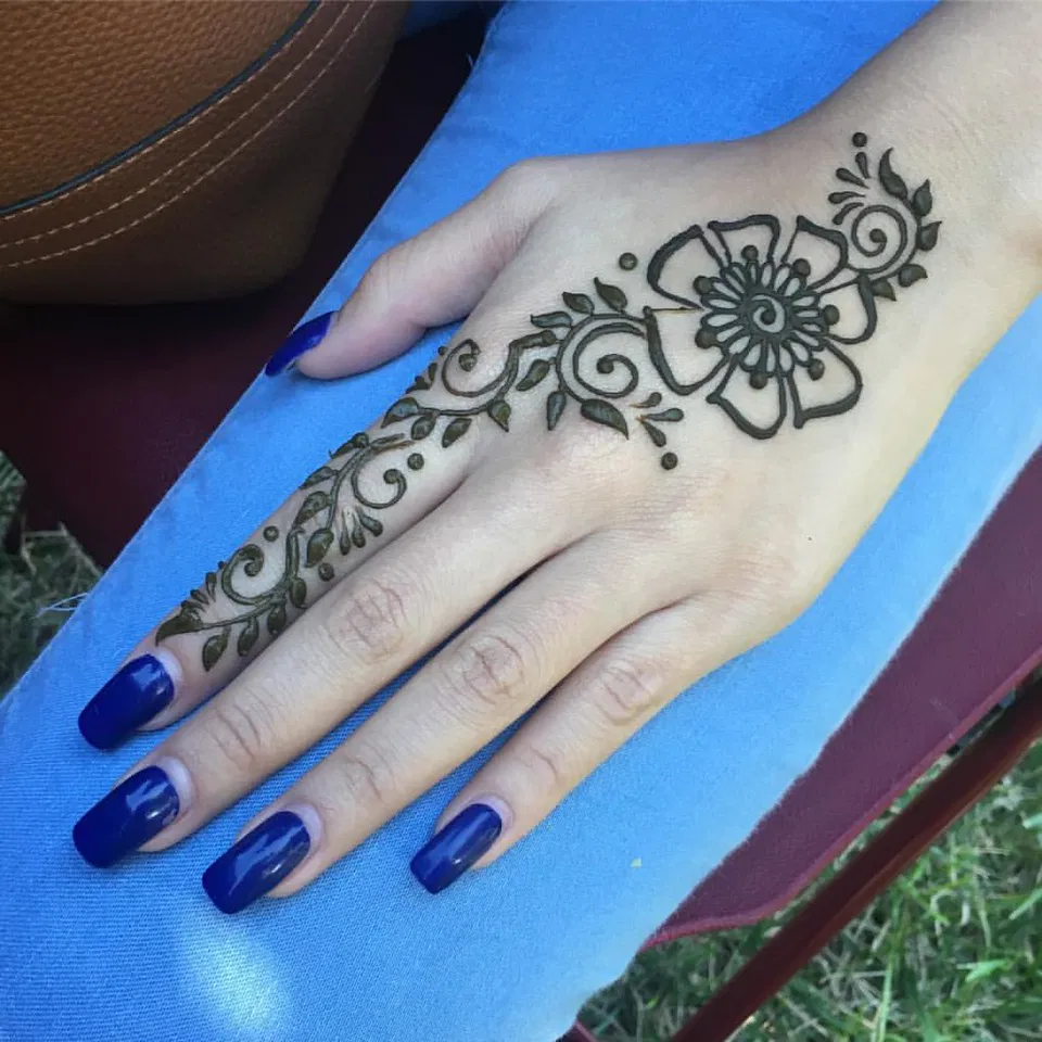 Aesthetic Arabic Back Hand Mehndi Design