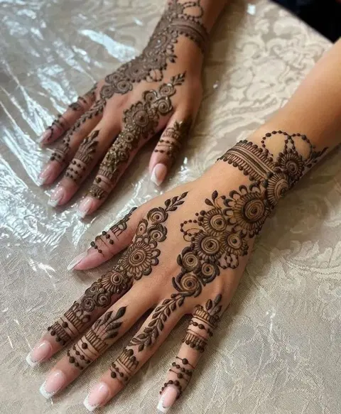 arabic bridal front hand mehndi design
