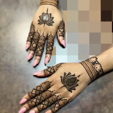 aesthetic simple jaal back hand mehndi design