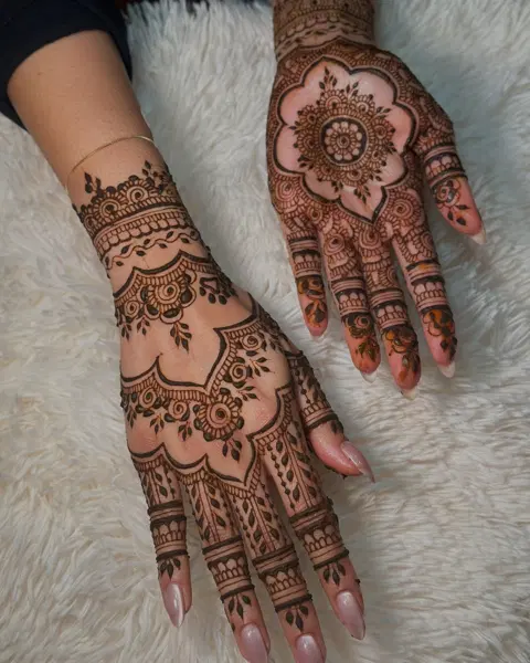 bridal indian jaal back hand mehndi design