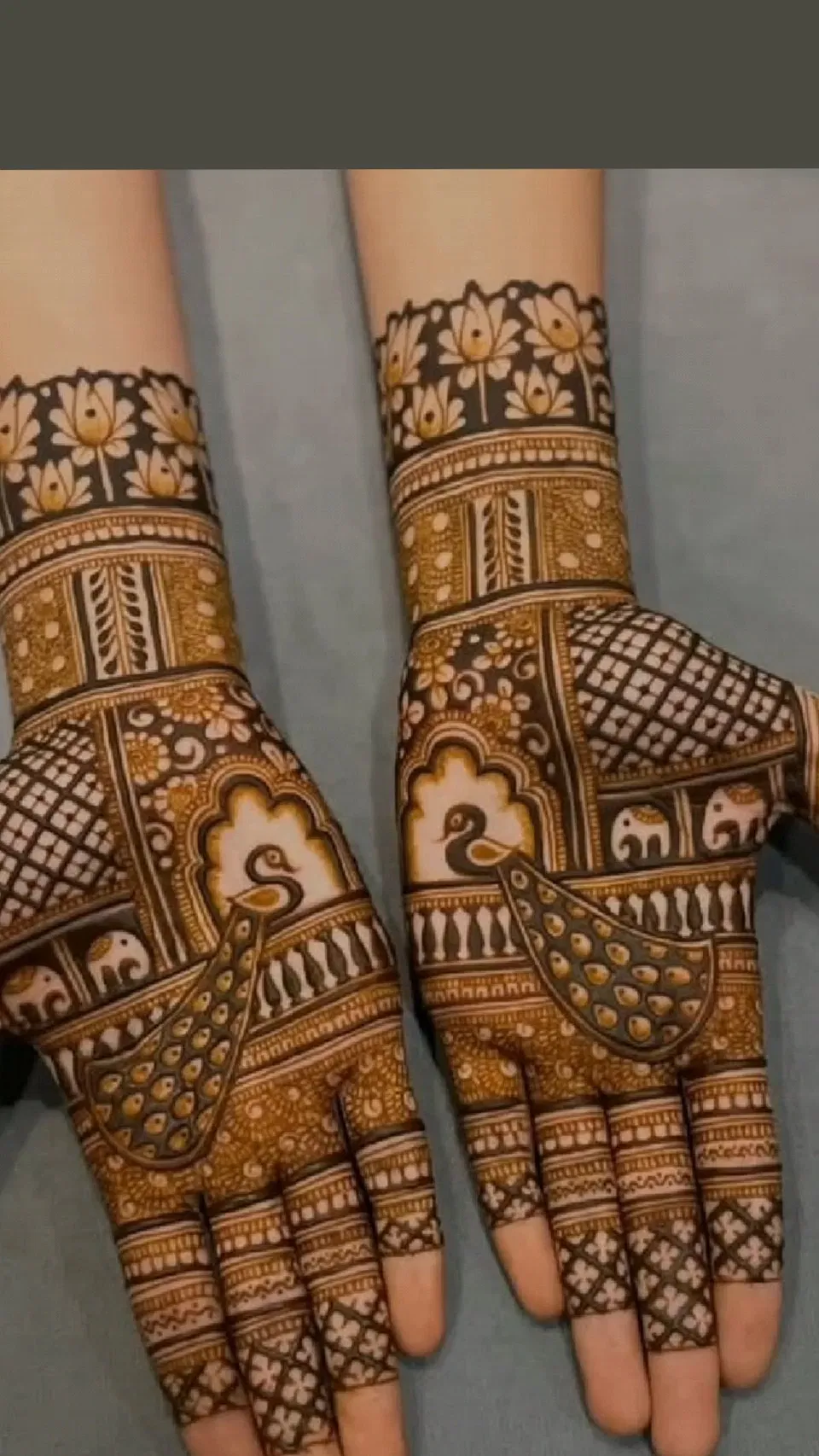 Bridal Indian Full Hand Mehndi Design with Figures and Peacock for Teej (6)