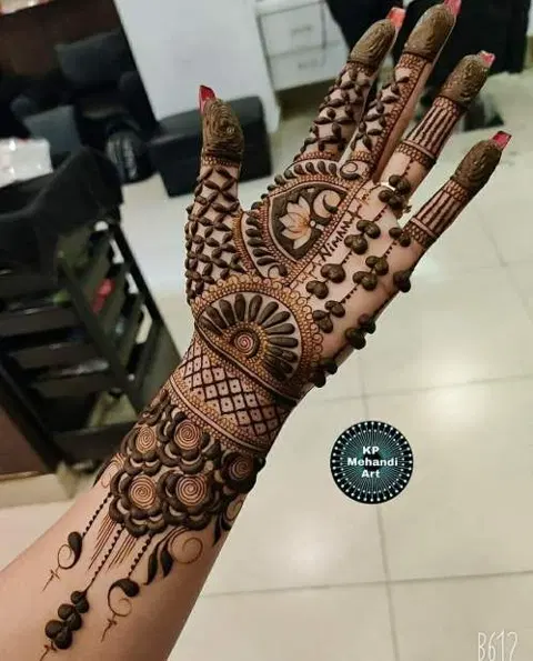 arabic bridal heart full hand mehndi design