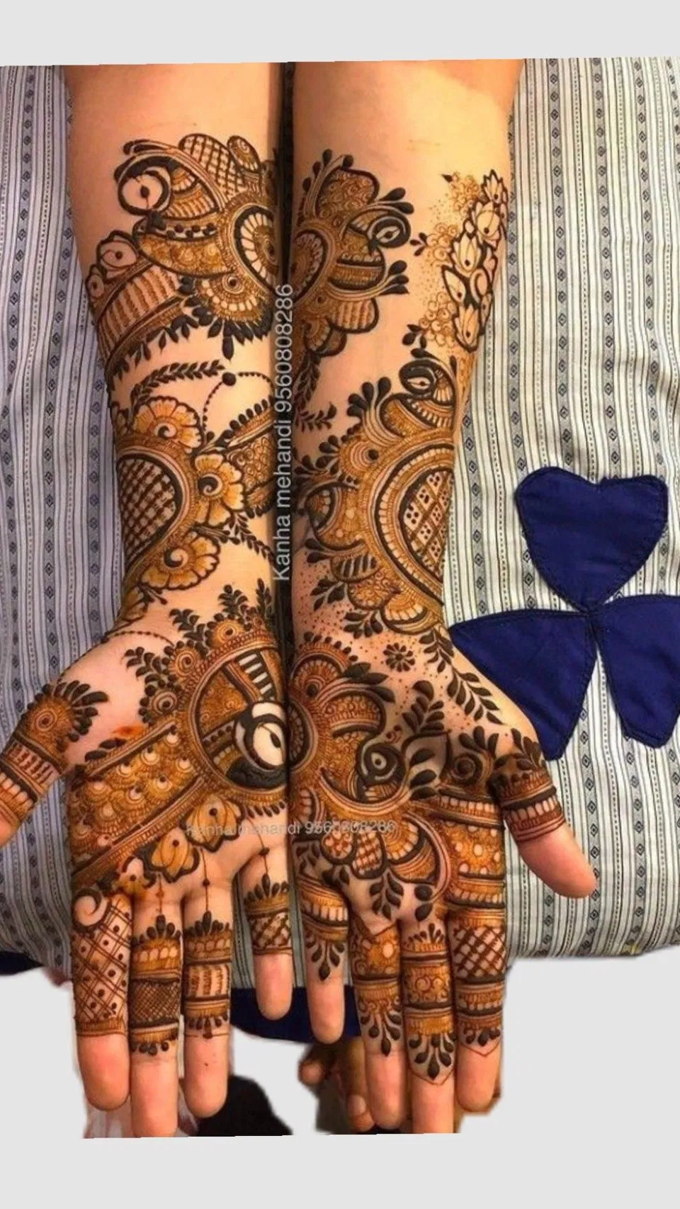 Arabic Indo-Arabic Front Hand Mehndi Design with Hearts and Jaal