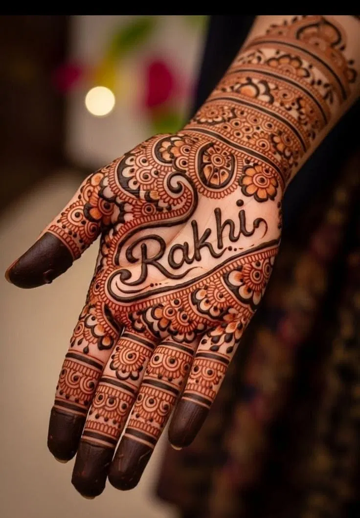 Bridal Stylish Front Hand Mehndi Design with Hidden Name and Peacock