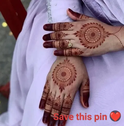 bridal simple circle back hand mehndi design