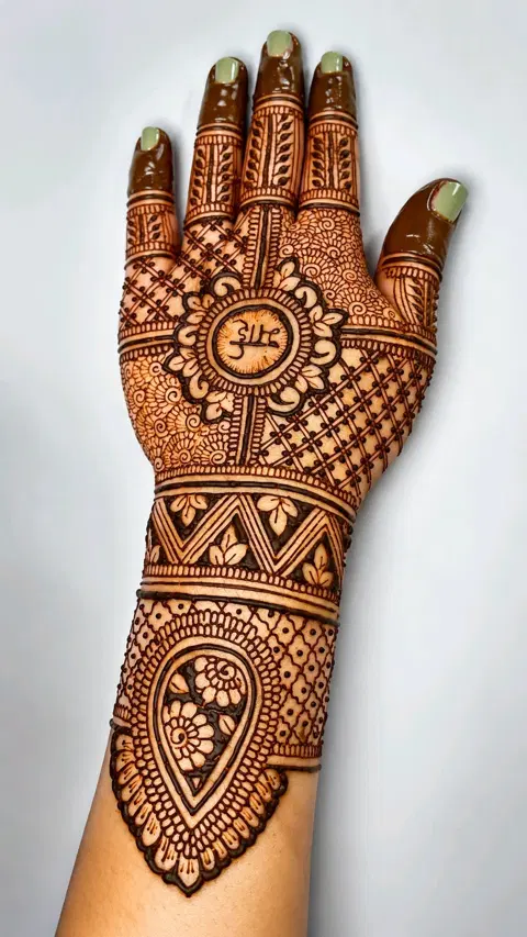 bridal full hand mehndi design