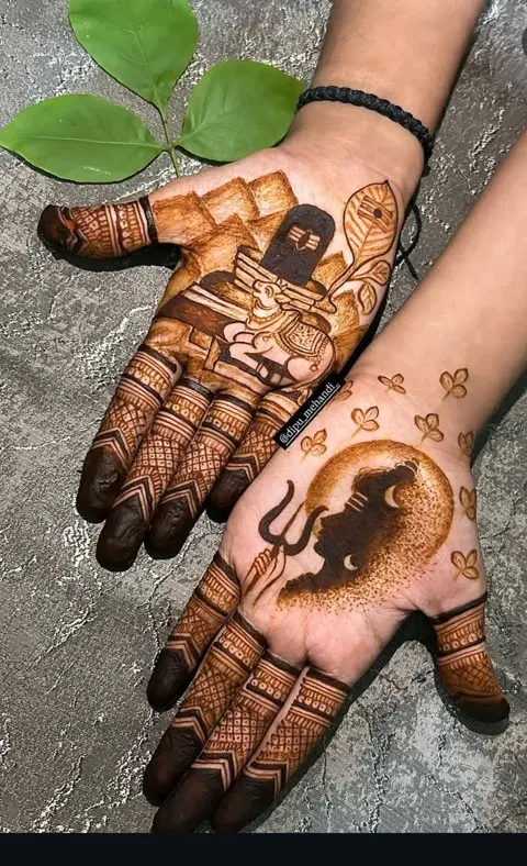 stylish circle front hand mehndi design