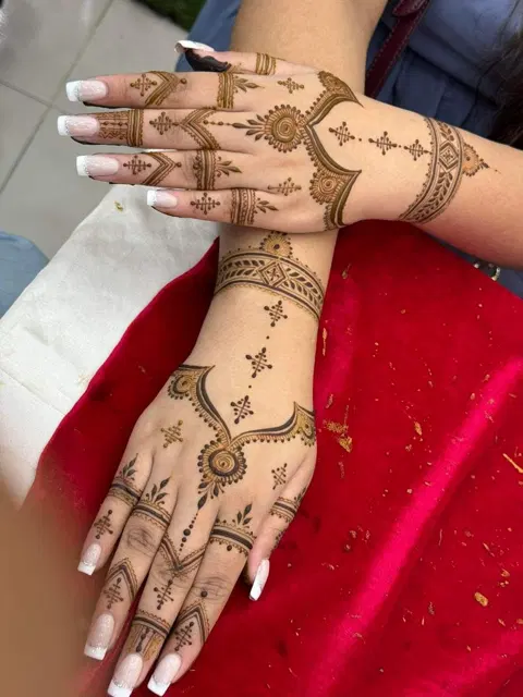 aesthetic simple arm mehndi design
