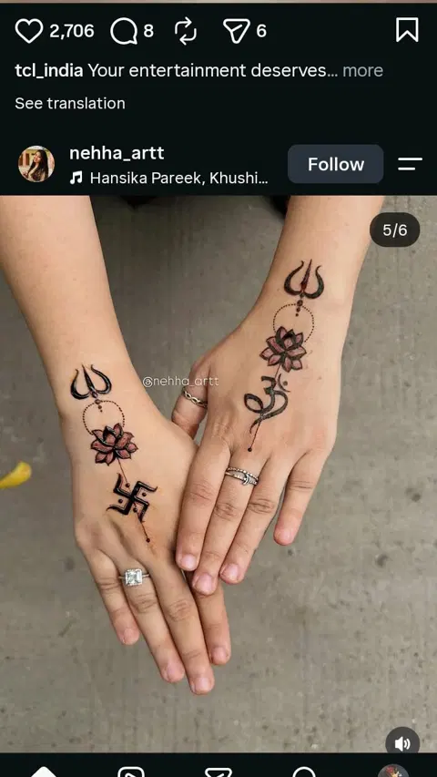 minimal simple circle mehndi design