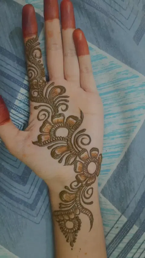 arabic indian deity front hand mehndi design