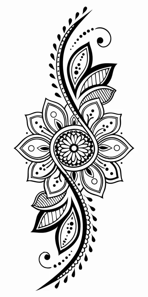 indian simple circle mehndi design