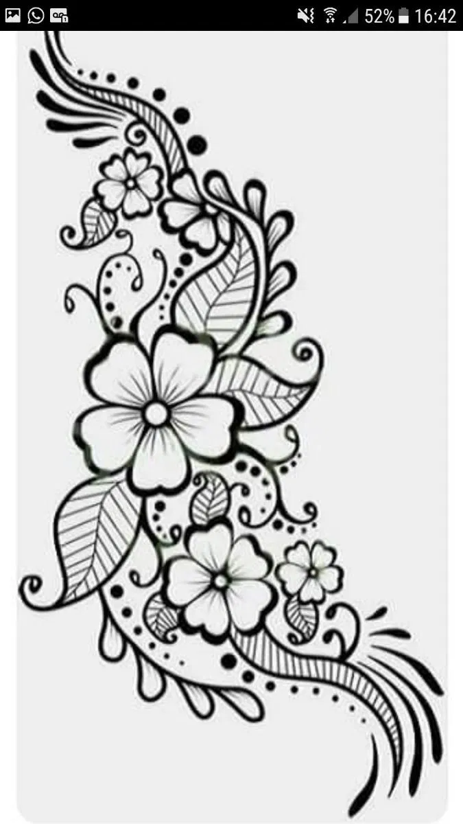 Mehndi Design with Flowers and Hearts (2)