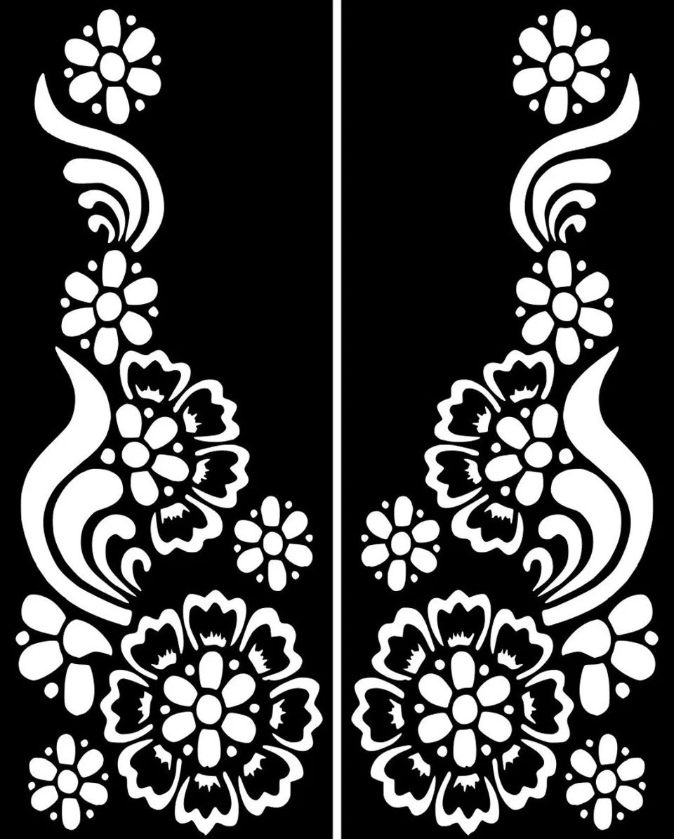 Indian Mehndi Design with Flowers