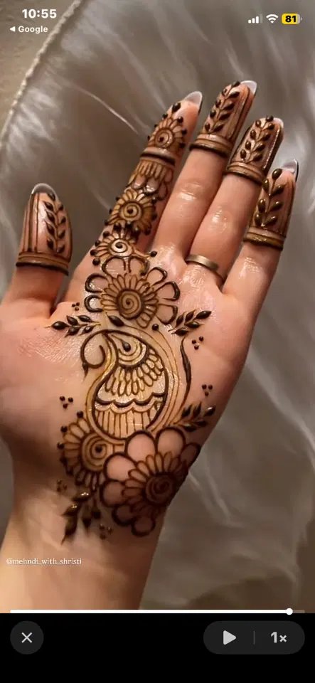 arabic simple front hand mehndi design