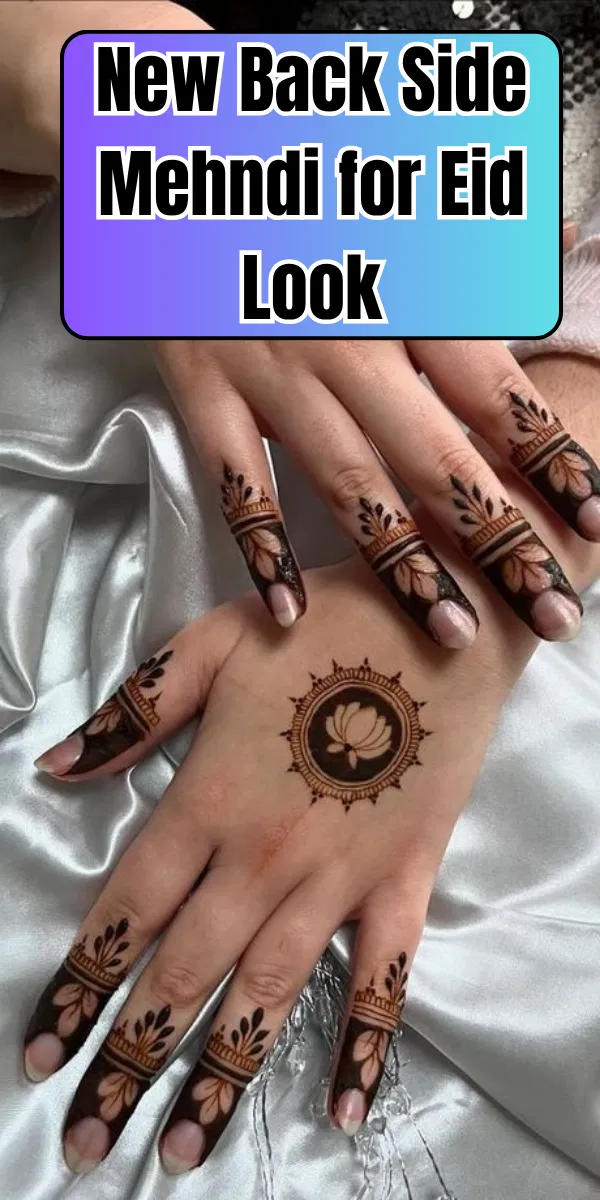 Aesthetic Arabic Back Hand Mehndi Design with Gol Tikki, Jaal and Lotus for Eid (2)