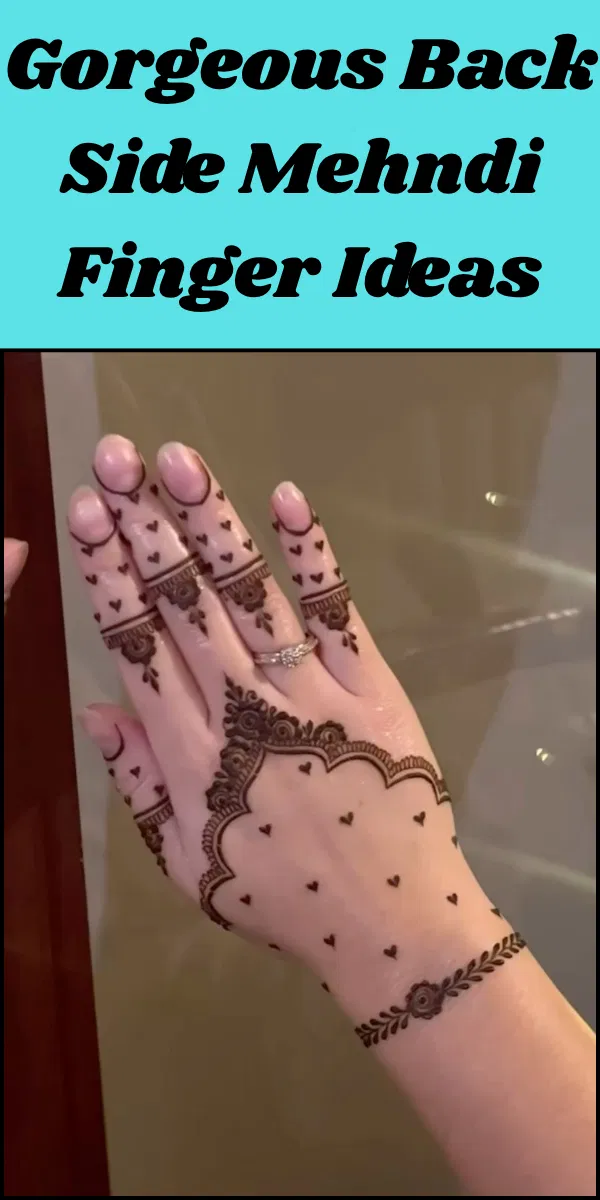Arabic Bridal Back Hand Mehndi Design with Flowers and Hearts