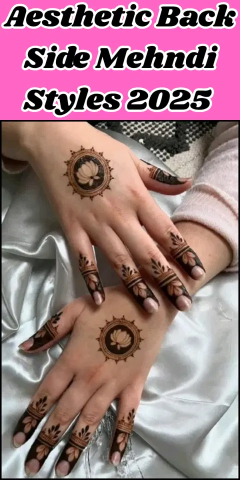 aesthetic simple circle back hand mehndi design