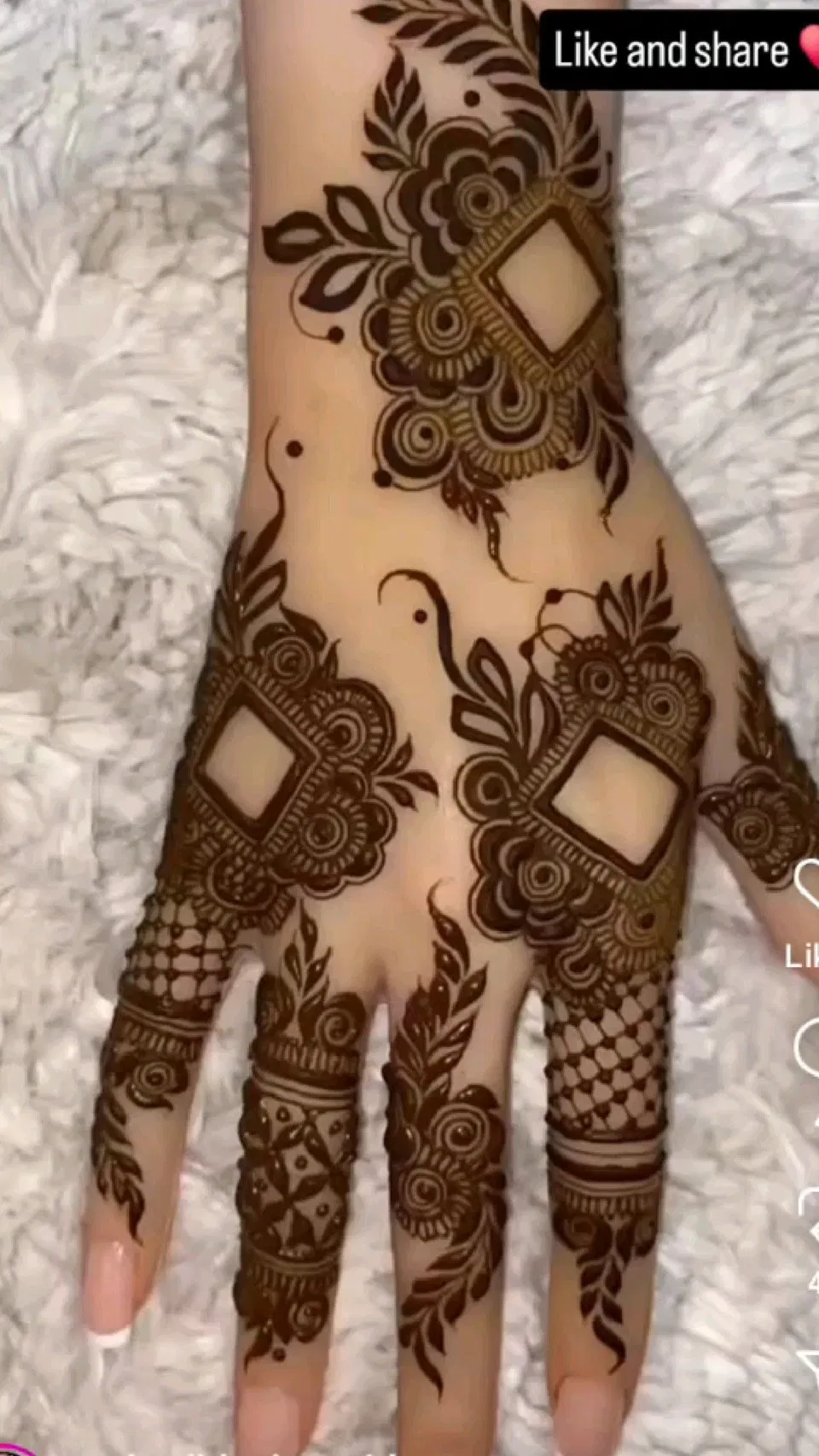 Aesthetic Arabic Back Hand Mehndi Design with Bel and Jaal (3)