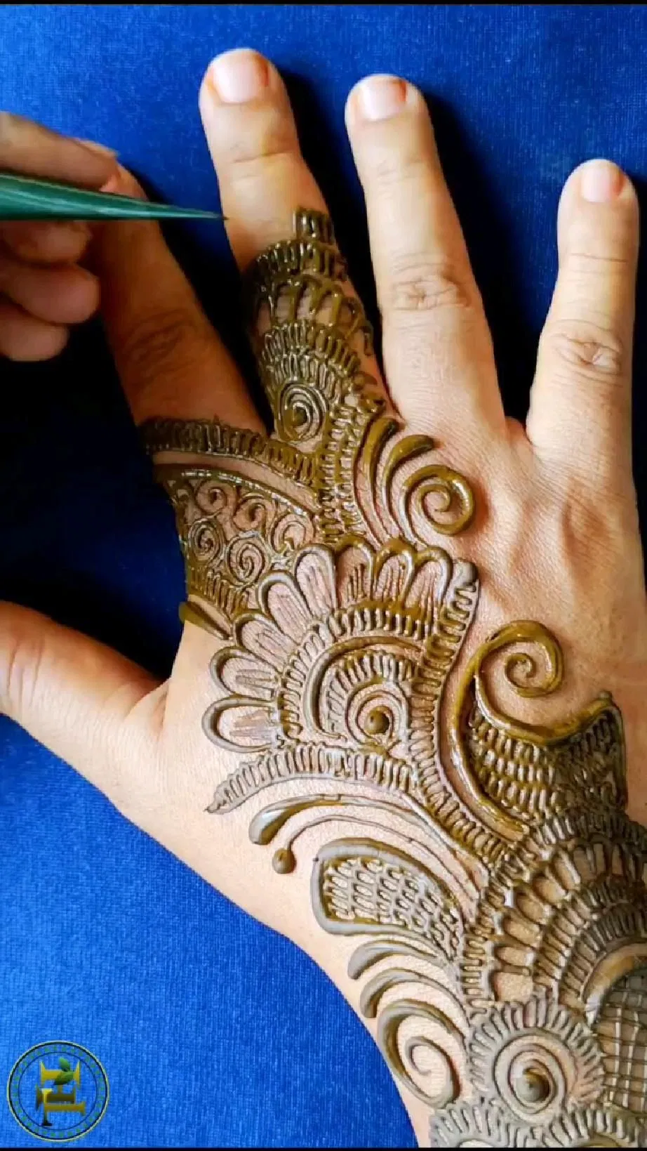 Back Hand Mehndi Design with Bel