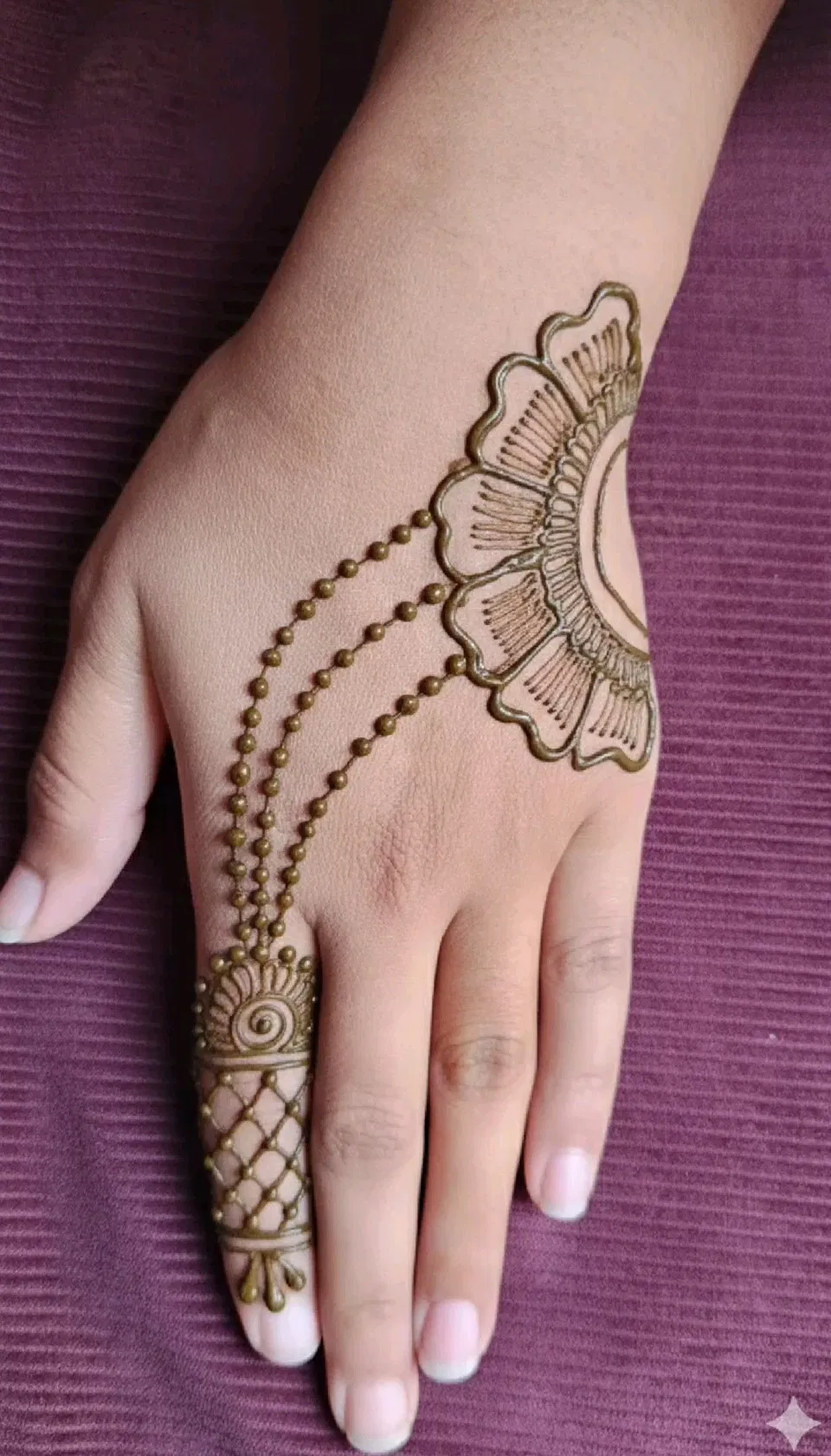Arabic Indian Back Hand Mehndi Design