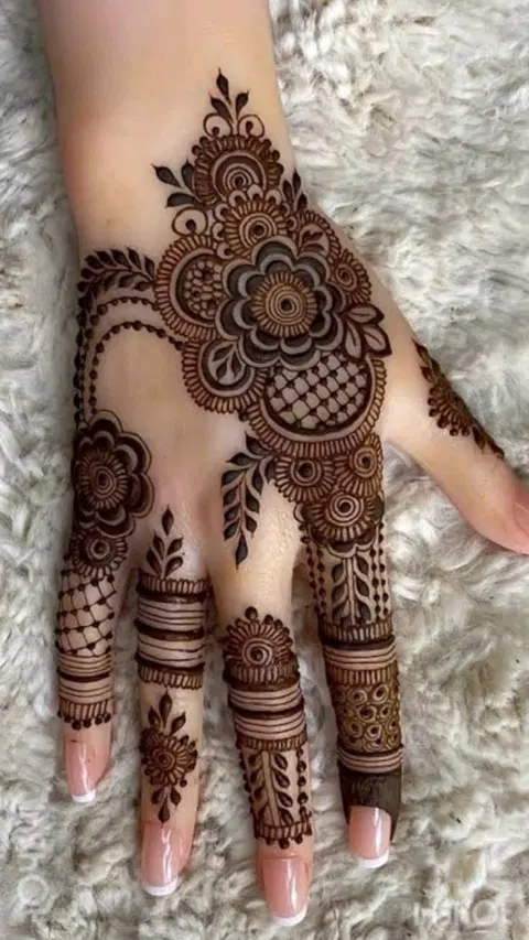 arabic pakistani flower back hand mehndi design