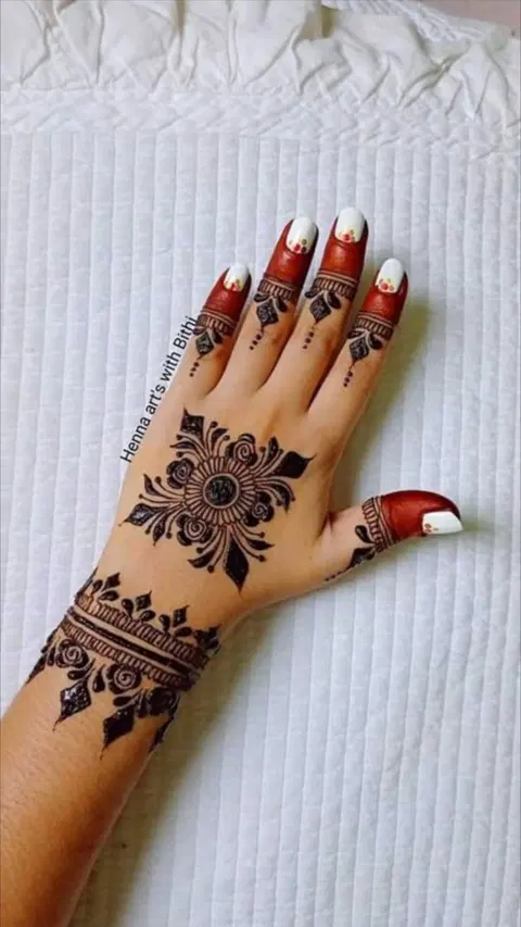 aesthetic arabic jaal arm mehndi design