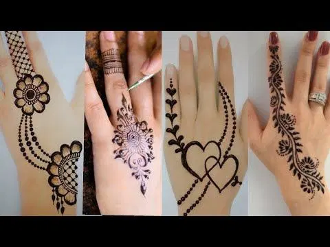 simple stylish bel back hand mehndi design