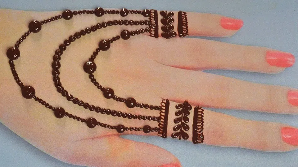 Simple Back Hand Mehndi Design with Jaal (6)