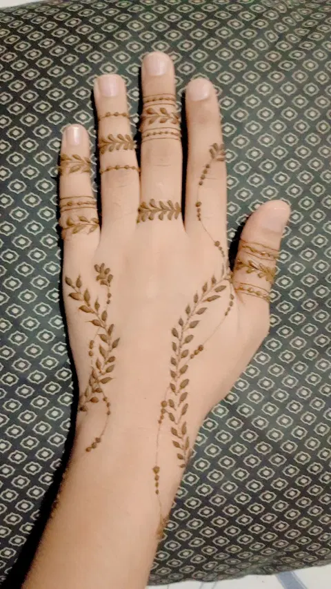 arabic minimal jaal back hand mehndi design