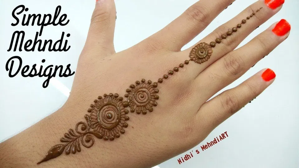 Arabic Simple Back Hand Mehndi Design with Gol Tikki and Jaal